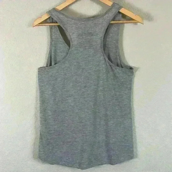 Chin-Up Apparel- Trust me you can dance -Wine, gray racerback tank top - Picture 4 of 5